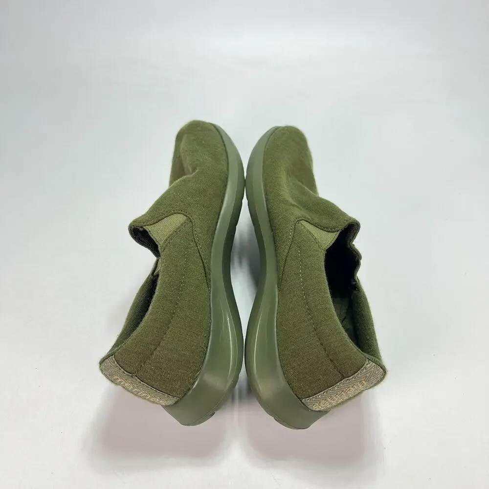 Merino Australian Olive Green Lightweight Low Top Wool Slip On Shoes Womens Sz 8
